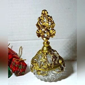 #2 VINTAGE STYLEBUILT MATSON GOLD CRYSTAL ORMOLU PERFUME BOTTLE EUC